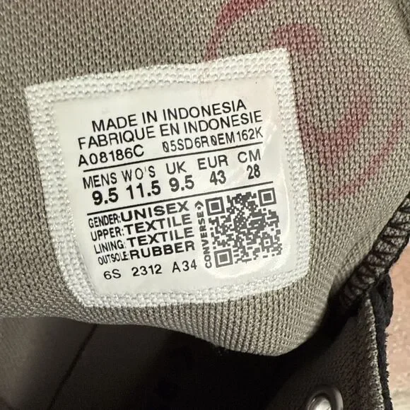 Converse Chuck Taylor All Star- B Grade Shoes Black Men's Sz 9.5 W 11.5 A08186C - Picture 8 of 13